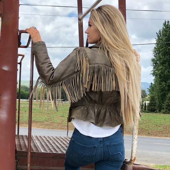 Jackets & Blazers - Vintage Leather Fringe Jacket
